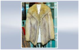 Ladies Fox Fur Jacket, Fully lined, Slit pockets. Cuff Sleeves. Approximate Size 12.