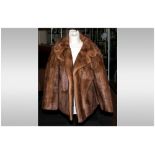 Ladies Light Brown Mink Jacket, Fully lined, collar with revers. Label reads 'Harry Barnado,