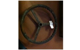 Vintage Steering Wheel & Copper Stand