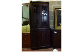 Mahogany Glazed Corner Cupboard