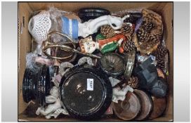 House Clearance. Box containing assorted collectables, ceramics, oddments etc