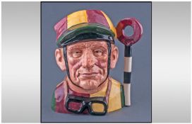 Royal Doulton Character Jug. Jockey - Large. D6625 Handle Winning Pole. Design David Biggs .