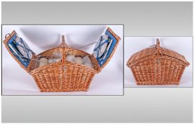 Wicker Picnic Basket- Excellent Quality.  Complete with fitted Interior and Complete Cutlery Ideal