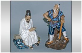 Two Stoneware Glazed Chinese Figures