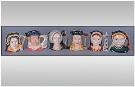 Royal Doulton Small Character Jugs. Henry VIII Six Wives. Set Of Six. 1) Anne Boleyn Small D6650
