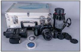 Olympus OM 101 Power Focus  Camera With Sigma Zoom Lens (fitted) 28-70mm, 75-300mm, Olympus T20