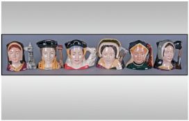 Royal Doulton Miniature Set Of Six Henry VIII Wives Character Jugs, Set of Six. 1) Anne Boleyn
