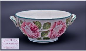 Wemyss Two Handle Bowl. 'Cabbage Roses' Design. Marks to Base. T Goode & Co. South Audley Street,