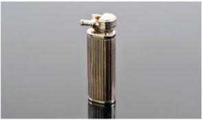 Italian Silver Cased Cigarette Lighter, Oval Reeded Case With Italian Hallmark, Monogrammed To