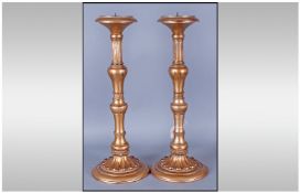 A Good Pair Of Heavy Modern Quality Decorative Candle Holders in the 18th Century style. With