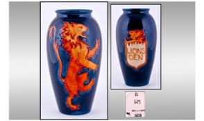 William Moorcroft Modern Limited Edition And Numbered Ovoid Shaped Vase. Only 50 made. Lions Den