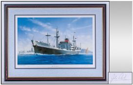John Wood Marine Artist Pencil Signed Limited Edition And Numbered Colour Print. Number 190/500.