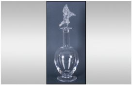 Igor Karl Faberge Signed And Impressive Kissing Doves Crystal Decanter. Signed to underside of