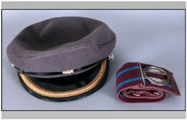 QUARNAC Military Ladies Peak Cap together with a cloth belt   'The Victor Buckle'.