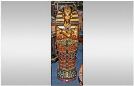 Resin Model Of An Egyptian Sarcophagus, with a hinged door, with fitted interior. Height 47 inches.