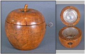 Twentieth Century Tea Caddy in the form of a pear. With a silvered interior and lock plate to the