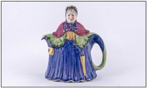 Vintage Little Old Lady Titled Hand Painted Novelty Teapot. Registration number 827655. Circa 1930'