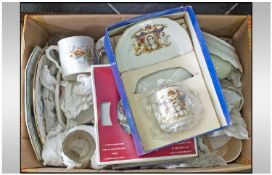 Boxed Lot of Assorted Coronation Ware from Victoria to Elizabeth II comprising Coronation mugs,