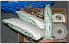 Box Of Miscellaneous Items. Including Lamps Clocks Etc