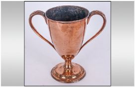 Old Sheffield Plate Copper Two Handled Loving Cup, early Nineteenth Century. 8 inches high.