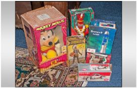 Assorted Boxed Toys. Comprising Wallace & Grommit talking radio alarm clock, rocket lamp,