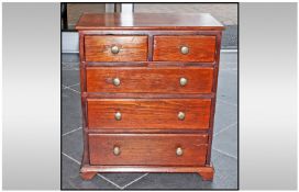 Victorian Stained Mahogany Miniature Chest of Drawers with two short and three long drawers