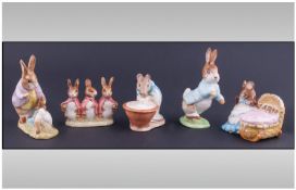 Beswick Beatrix Potter Figures, 5 in total. 1. Mr Benjamin Bunny & Peter Rabbit, B.P.3.B number