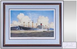 John Wood Marine Artist Pencil Signed Limited Edition And Numbered Colour Print. Number 125/500.