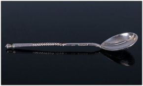 Russian Late 19th Century Silver Spoon, Marked '84 Moscow' Date 1896, Makers Mark 'H.M'. 5" in