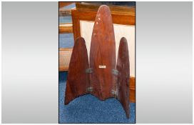 Military Interest. Adapted WW1 propeller made in the form of an Art Deco hinged screen with plaque