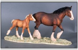 Border Fine Arts Figure Group. "New Arrival At Hartland Grange" JH11. Length 14 inches.