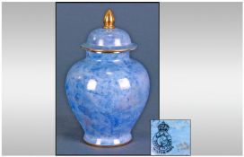 Royal Wilton Lustre Finish Blue & Gilt Ginger Jar.