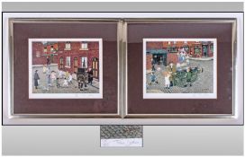 Tom Dodson, Pair of Limited Edition Framed Coloured Prints. Both of Street Scenes of rag and bone