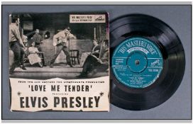 'Love Me Tender' By Elvis Presley 45rpm Record. Side 1 Love Me Tender, Let Me Side 2 Poor Boy,