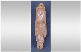 An Antique Carved Alabaster Calcite Ritual Vessel, probably from the Middle East area depicting a