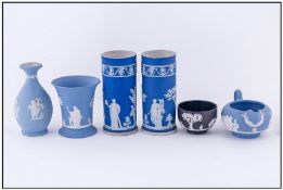 Six Pieces of Assorted Wedgwood Items, black and jasper ware.