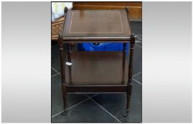 Small Mahogany Two Tier What-Knot/Occasional Table. with drawer under second tier. 17"" in height.
