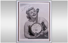 Tessie Oshea Signed In Ink By The Artist Herself Black And White Photo. Dated 1957. 10 x 8 inches