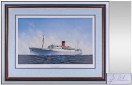 John Wood Marine Artist Pencil Signed Limited Edition And Numbered Colour Print. Number 221/500.