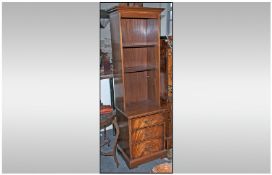 Mahogany Reproduction Standing Bookcase with open apperture above, with two shelves below three