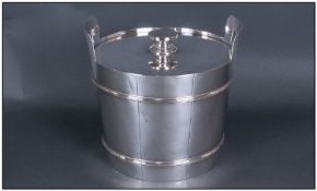 Mappin And Webb - Very Fine Silver Lidded and Two Handle Champagne Bucket. Hallmark Sheffield