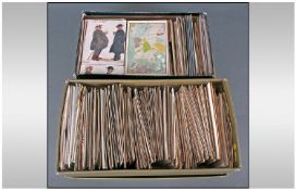 Two Boxes of Assorted Postcards, some modern,Mostly Spanish Cards C1950's