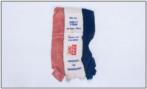 Military Interest. Liberation Dutch Silk dated for 18 September 1944 'Thanks for Liberation' and '