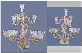 Plaue Floral Candelabrum and Sweetmeat Centrepiece, the central column, in the form of a tree