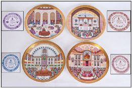 Royal Doulton Set Of Four Celebration Of Faith Plates heavy patterns with acid gold border.