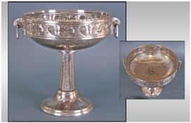 Silver Plated Pedestal Fruit Bowl with original clear glass liner, star cut to the base and with