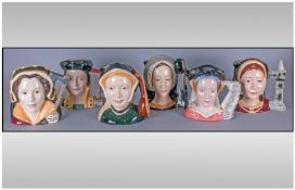 Royal Doulton Large Character Jugs. Henry VIII Six Wives. Set Of Six. 1) Anne Boleyn Large D6644