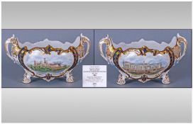 Spode Limited Edition Queen Elizabeth ll Golden Jubilee Bowl, rococo style two handled oval bowl