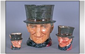 Royal Doulton Character Jugs ~ Set Of Three. 'John Peel' Large D5612 6.5". Small D5731 3.5". Tiny