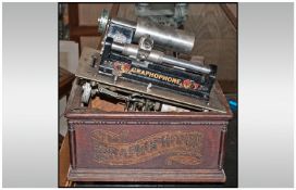 Eddison Style Gramophone, in pieces. Restoration project, sold as found.